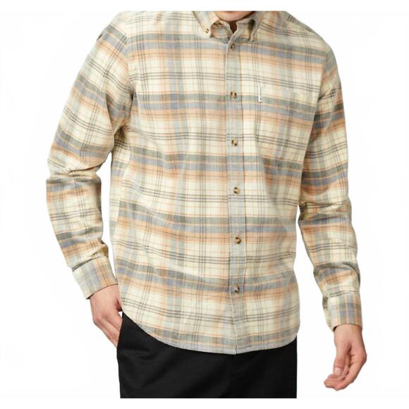 NEW BEN SHERMAN corduroy check shirt in ivory